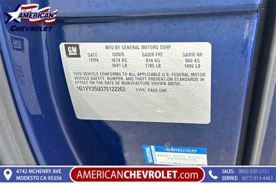 2007 Chevrolet Corvette 2DR CPE