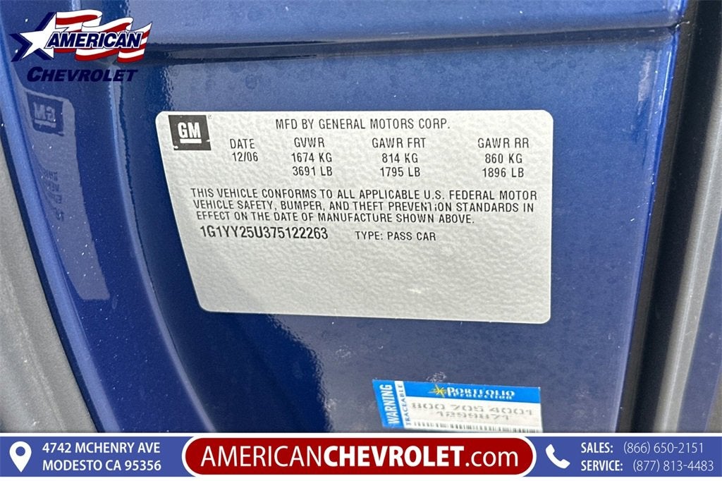 2007 Chevrolet Corvette 2DR CPE