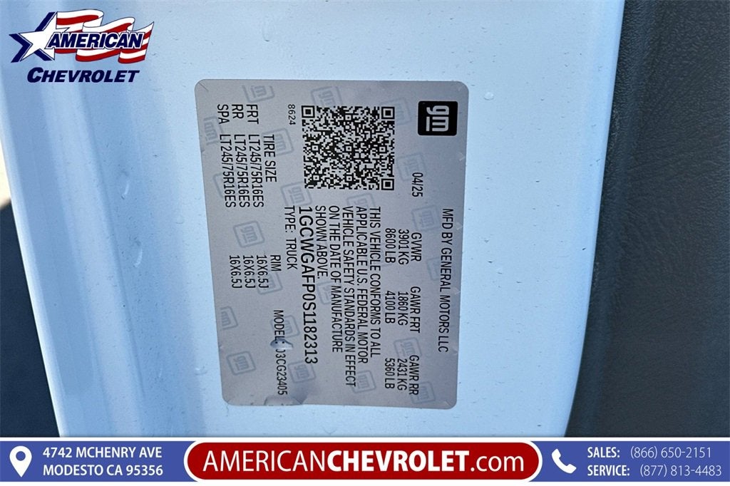 2025 Chevrolet Express Cargo 2500 WT