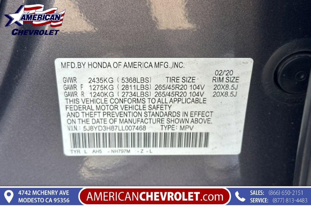2020 Acura MDX w/Advance Pkg