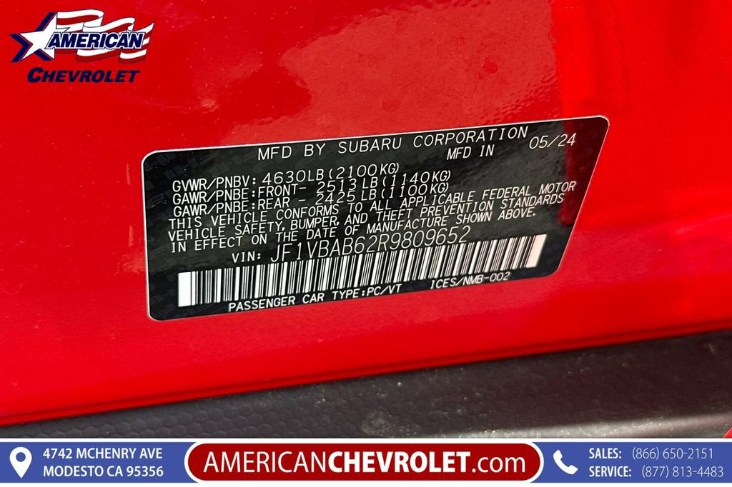 2024 Subaru WRX 4DR MT