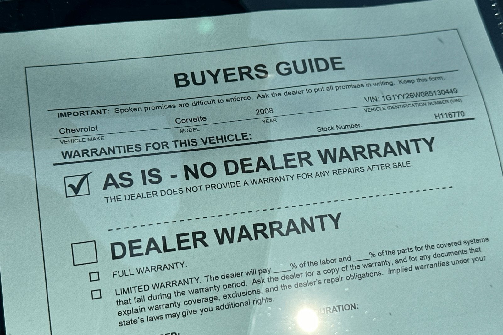 2008 Chevrolet Corvette 2DR CPE