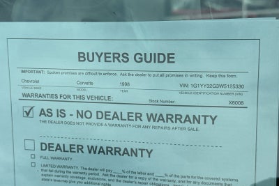 1998 Chevrolet Corvette 2DR CONV