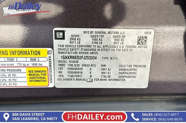 2015 GMC Acadia SLE