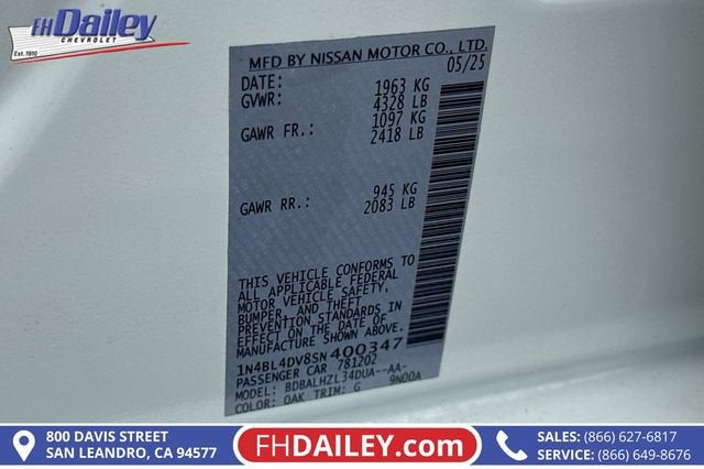 2025 Nissan Altima SV