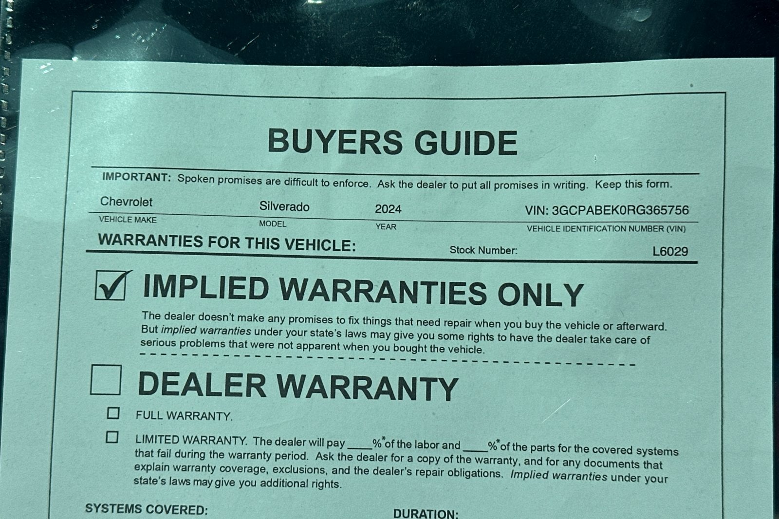 2024 Chevrolet Silverado 1500 Custom