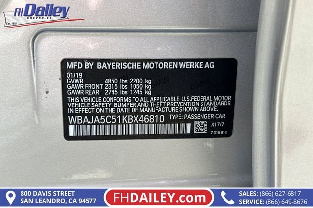 2019 BMW 5 Series 530i