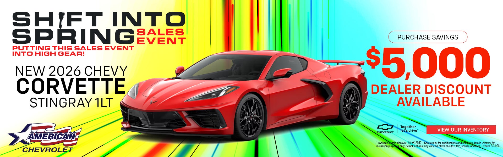 New 2026 Chevy Corvette Stingray 1LT